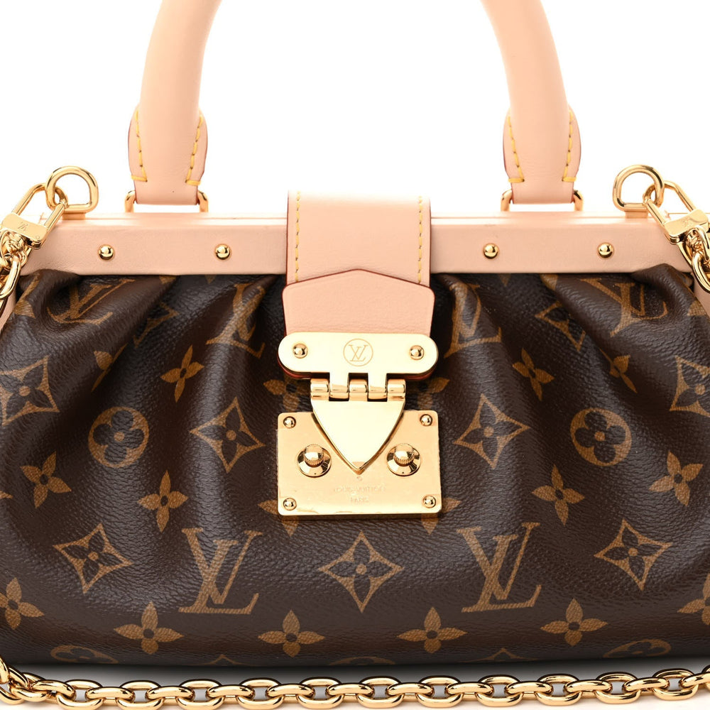 Louis Vuitton Monogram Top Handle Clutch Handbag – Brown