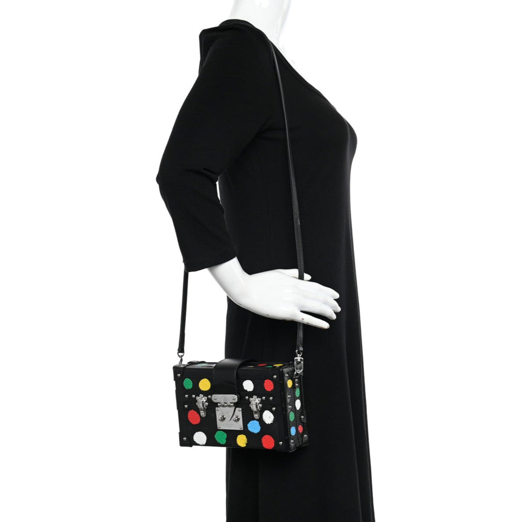 Louis Vuitton x Kusama Yayoi Taurillon Petite Malle Crossbody Bag - Black