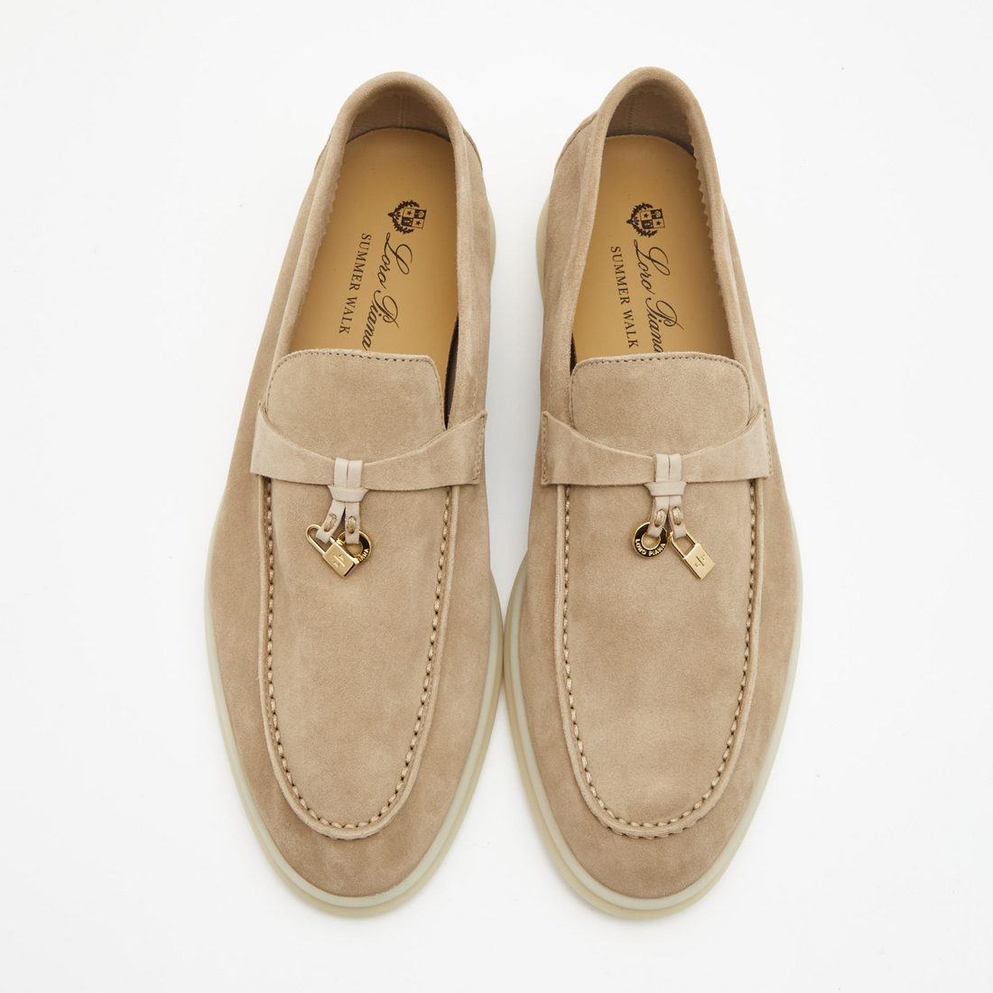 Loro Piana Summer Charms Walk Deerskin Loafers - Beige (119)