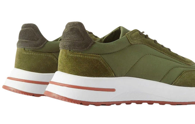 Loro Piana Weekend Walk Suede Sneakers -  Green