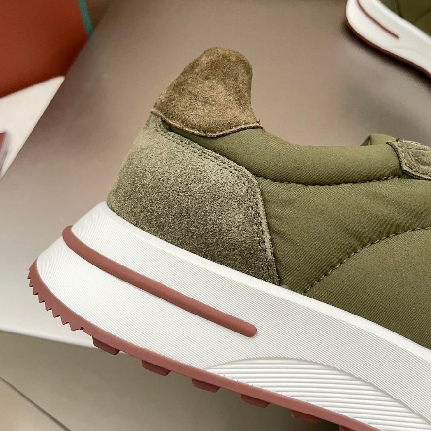 Loro Piana Weekend Walk Suede Sneakers -  Green