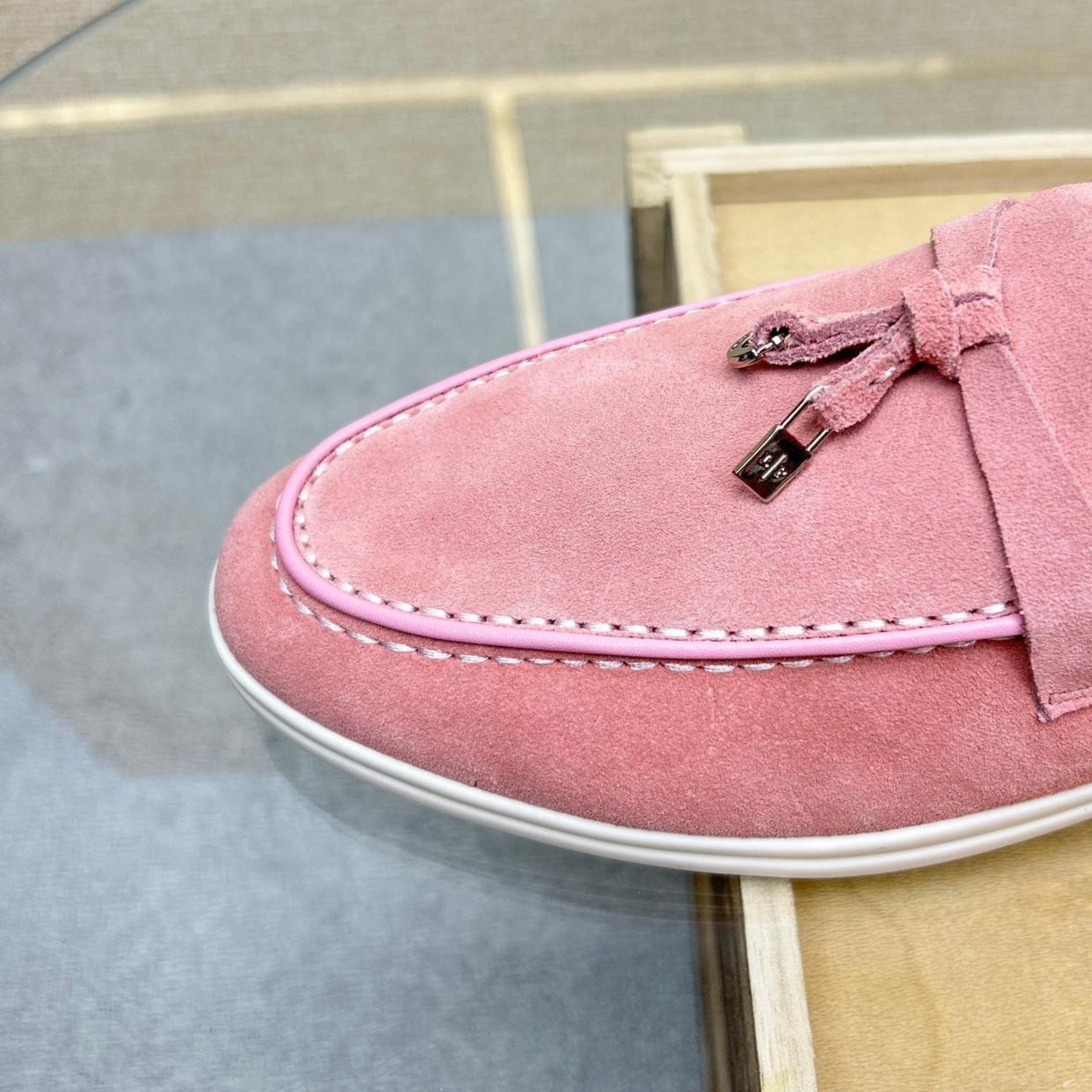 Loro Piana Summer Charms Walk Suede Loafers - Wild Mauve