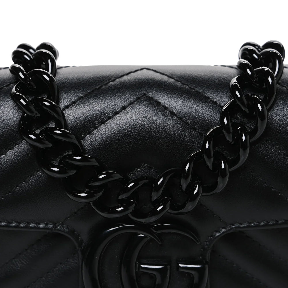 Gucci GG Marmont Leather Chain Belt Bag – Black