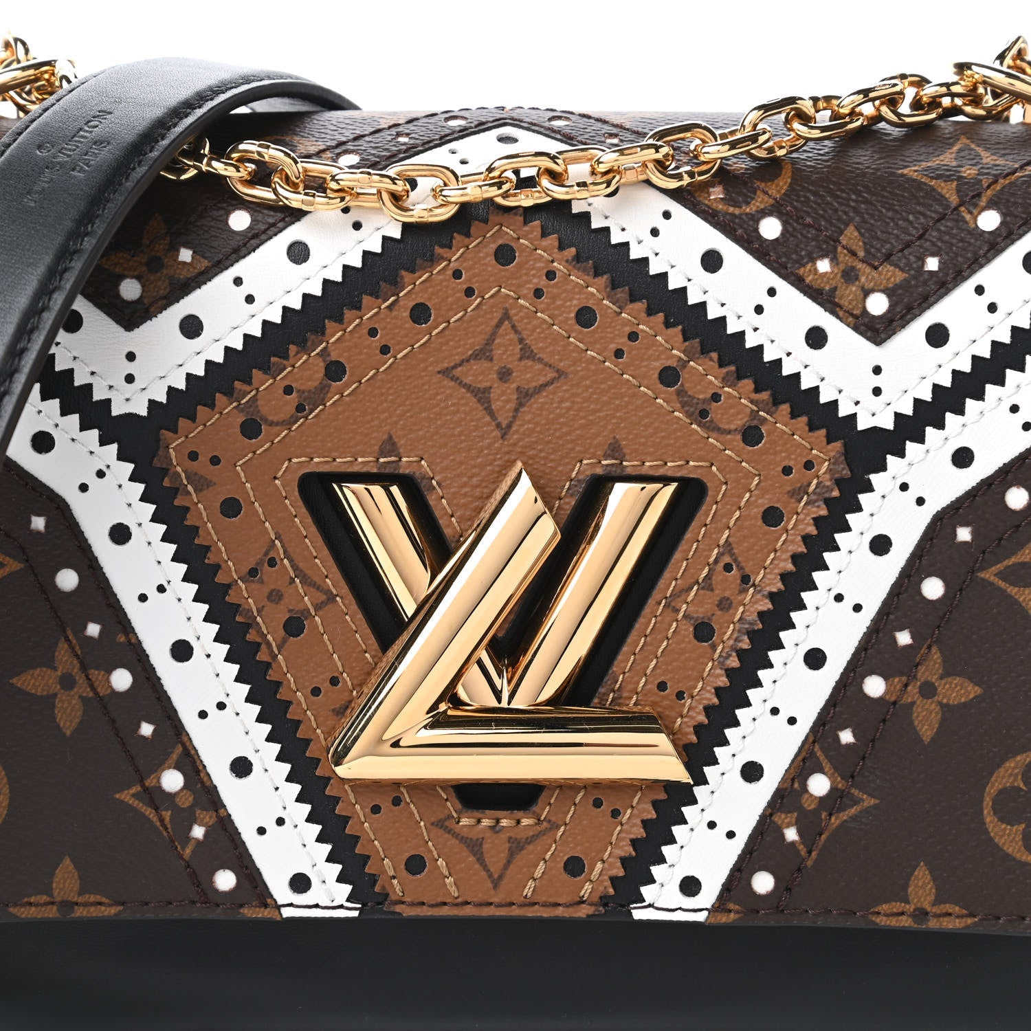 Louis Vuitton Veau Satin Monogram Twist MM Shoulder Bag - Brown