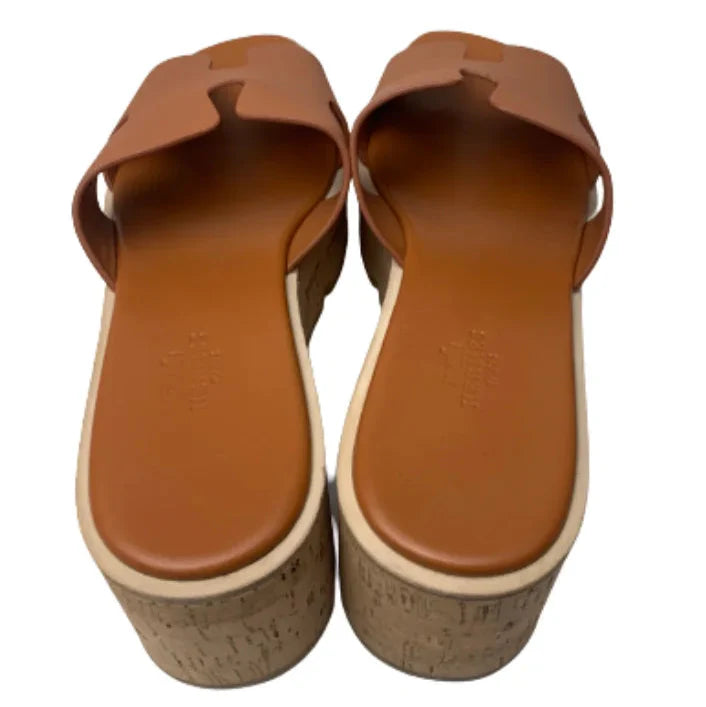 Hermes Eze 30 Sandals - Natural Brown