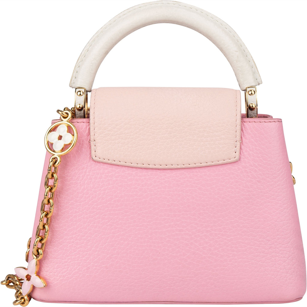 Louis Vuitton Taurillon Flower Chain Mini Capucines Handbag – Candy Pink