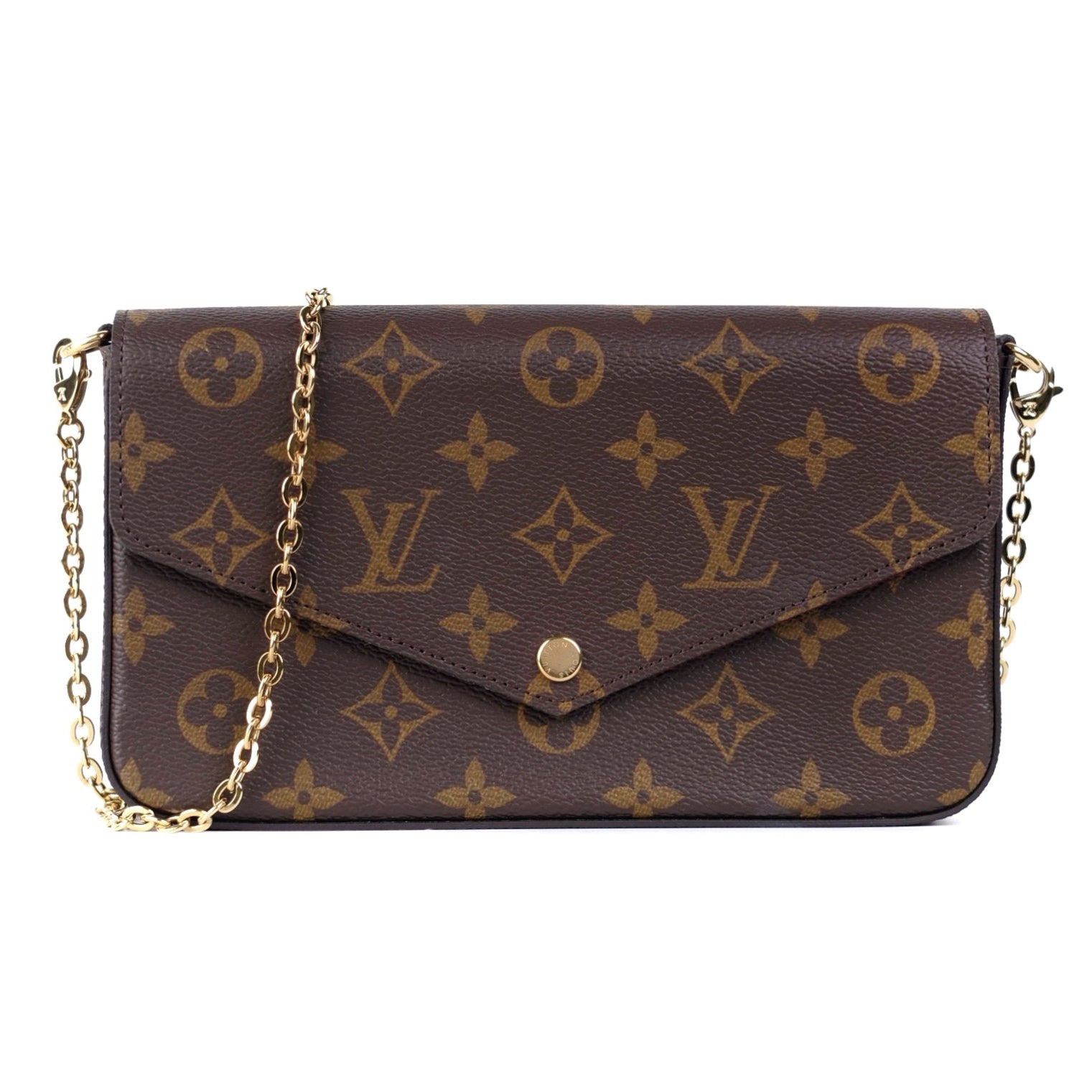 Louis Vuitton Pochette Félicie Chain Shoulder Bag - Brown Coated Canvas