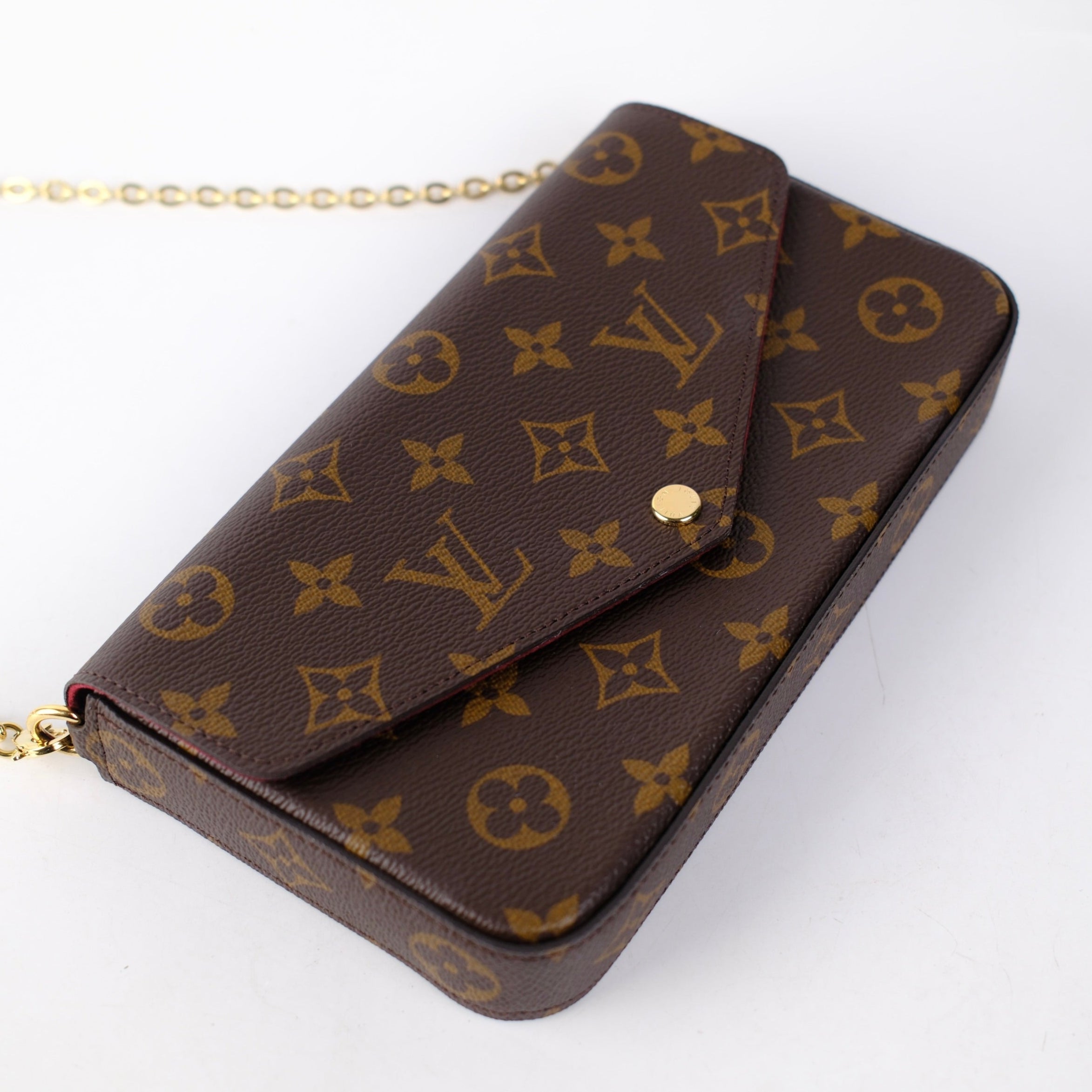 Louis Vuitton Pochette Félicie Chain Shoulder Bag - Brown Coated Canvas