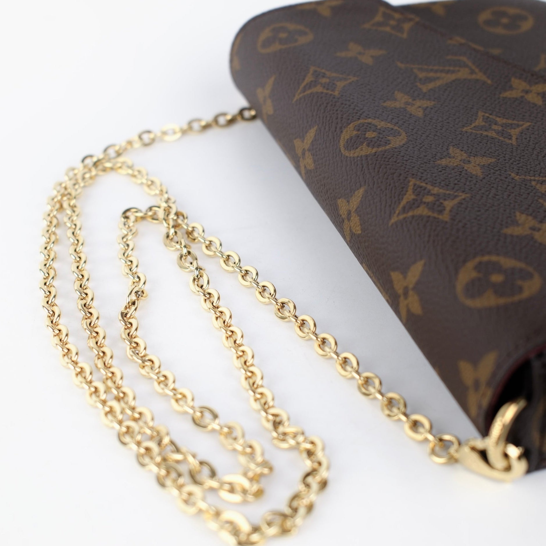 Louis Vuitton Pochette Félicie Chain Shoulder Bag - Brown Coated Canvas