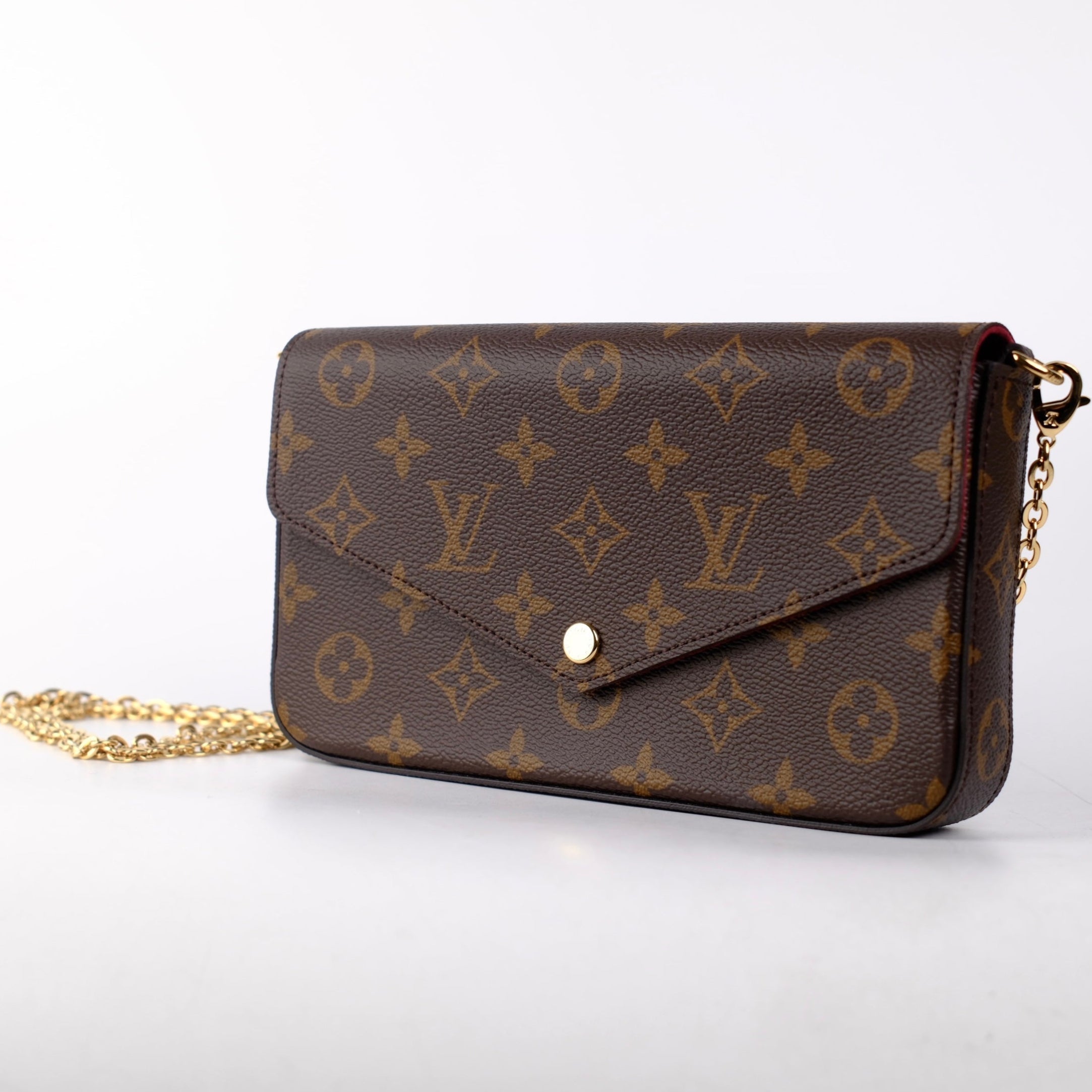 Louis Vuitton Pochette Félicie Chain Shoulder Bag - Brown Coated Canvas