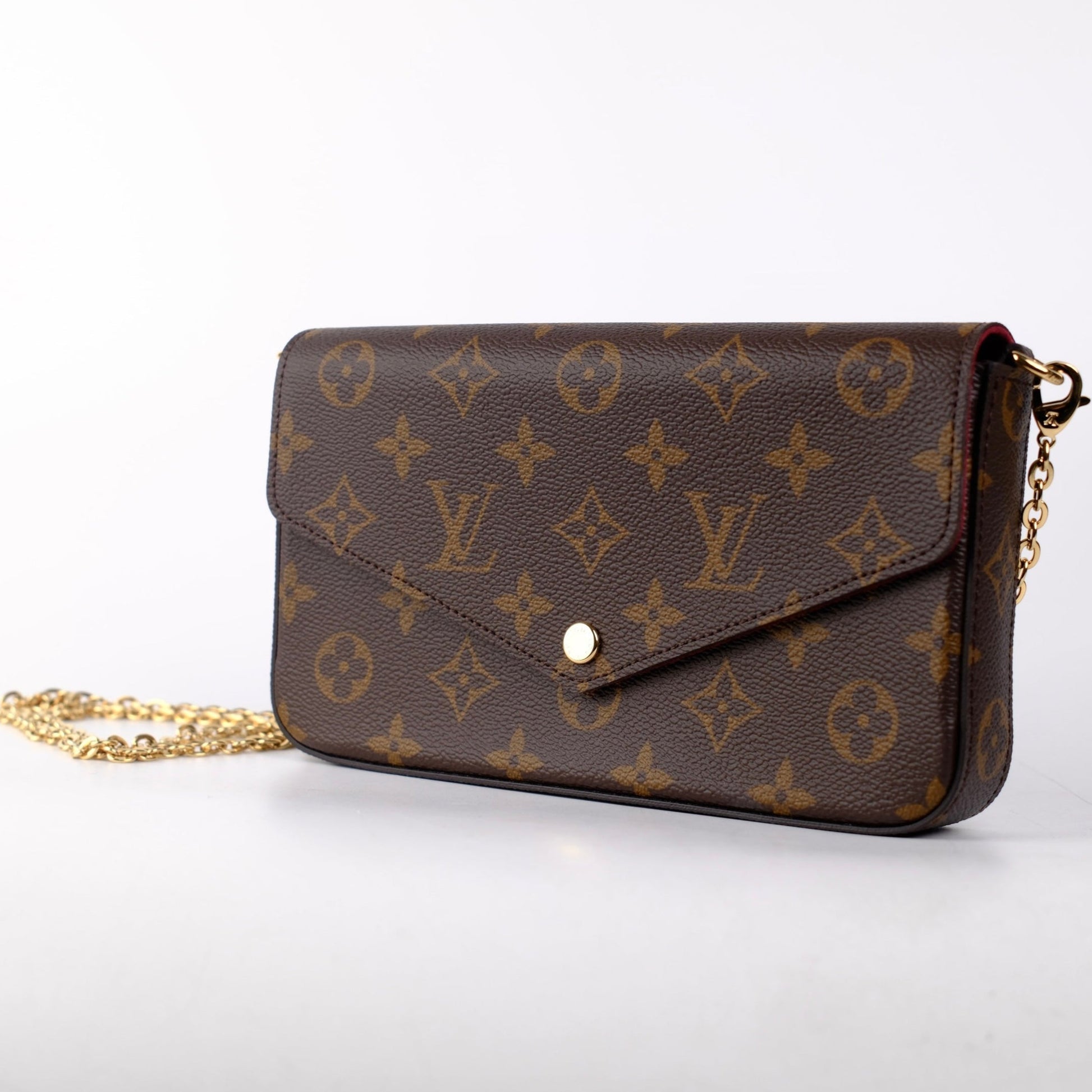 Louis Vuitton Pochette Félicie Chain Shoulder Bag - Brown Coated Canvas
