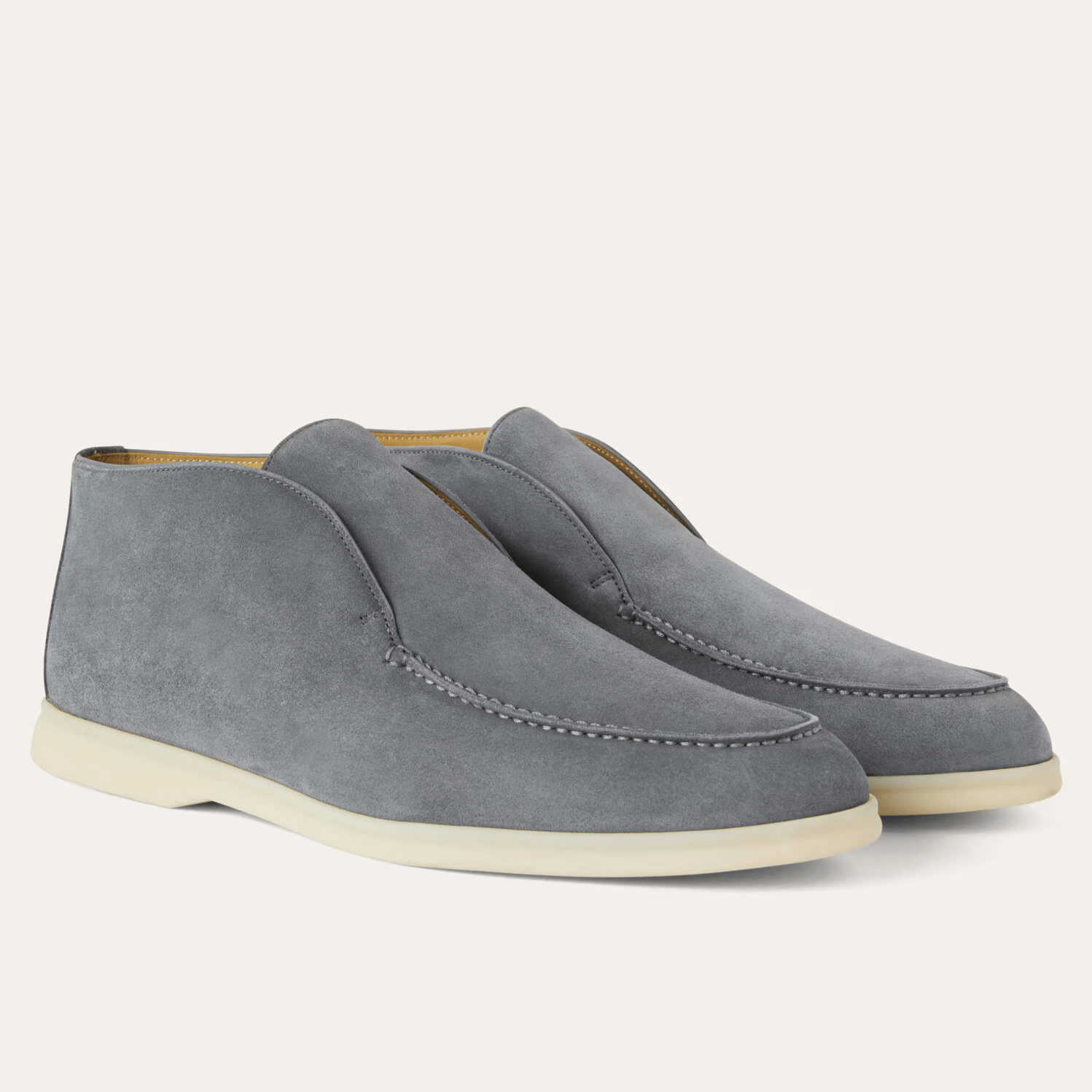 Loro Piana Open Walk Suede Ankle Boots - Frozen Blue (60JF)