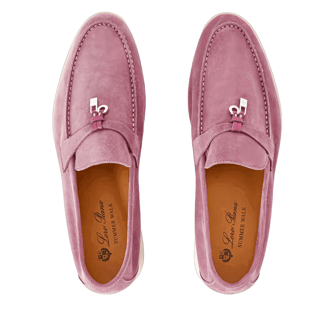 Loro Piana Summer Charms Walk Suede Loafers - Wild Mauve
