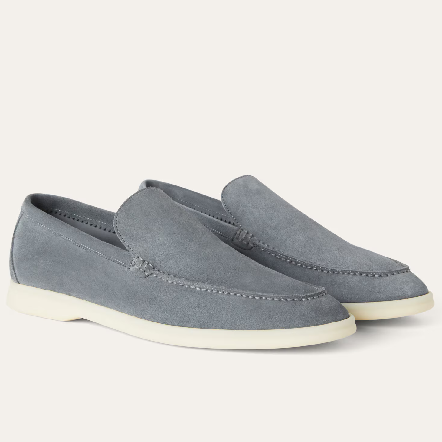 Loro Piana Summer Walk Suede Loafers - Frozen Blue (60JF)