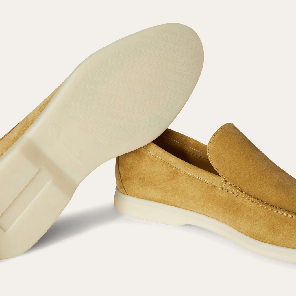 Loro Piana Summer Walk Suede Loafers - Dijon Mustard Yellow (D06N)