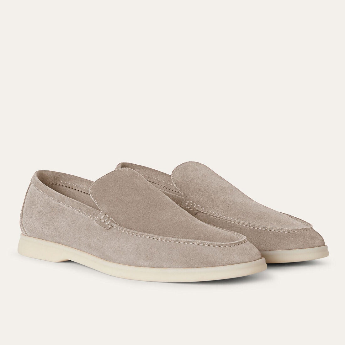 Loro Piana Summer Walk Suede Loafers - Classic Beige (D840)