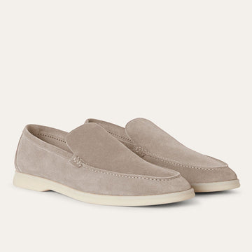 Loro Piana Summer Walk Suede Loafers - Classic Beige (D840)