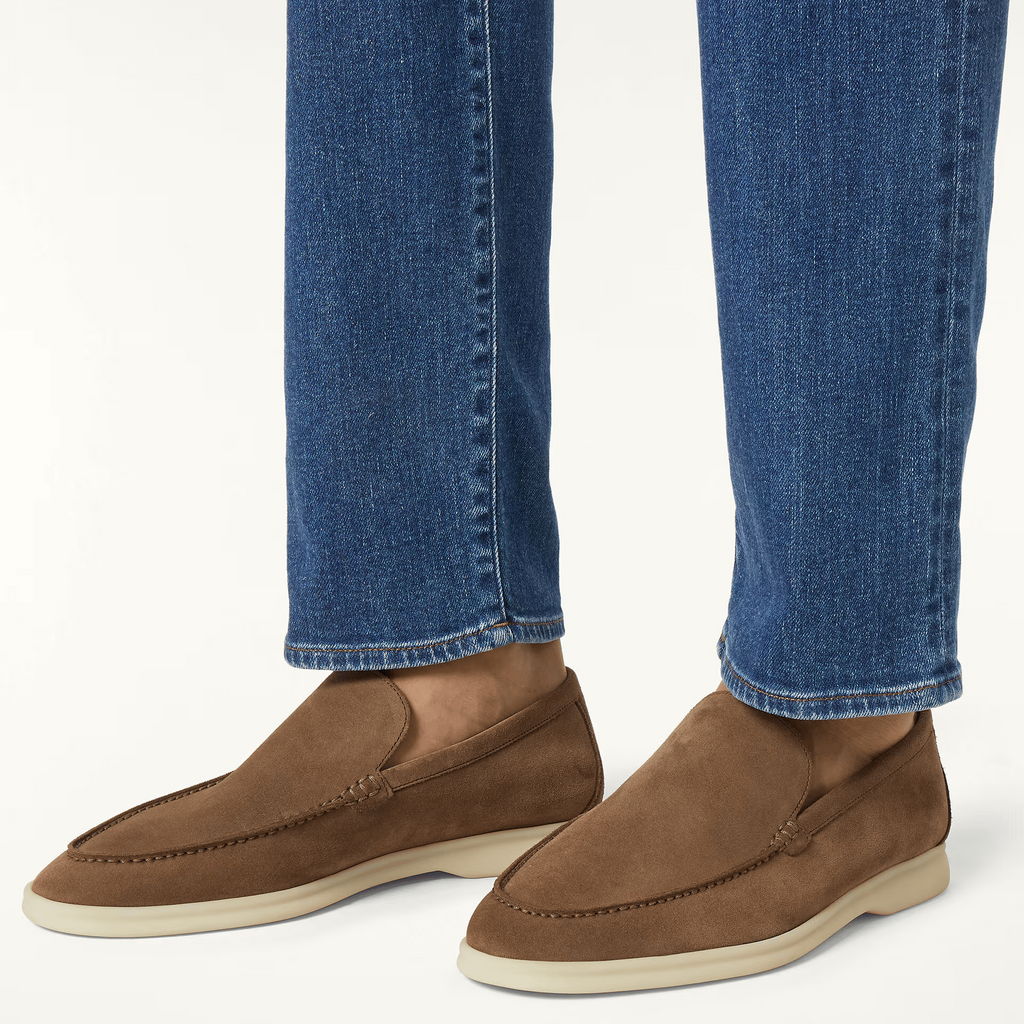 Loro Piana Summer Walk Suede Loafers - Dusk (H0X4)