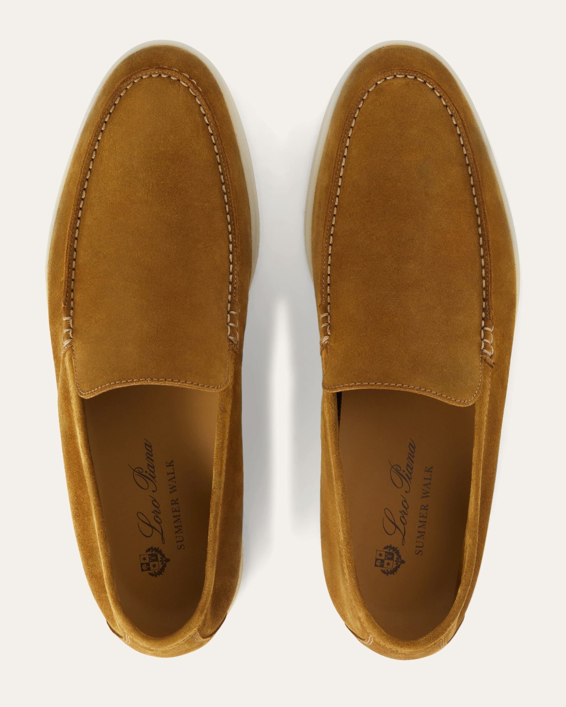 Loro Piana Summer Walk Suede Loafers - Tan (HD96)