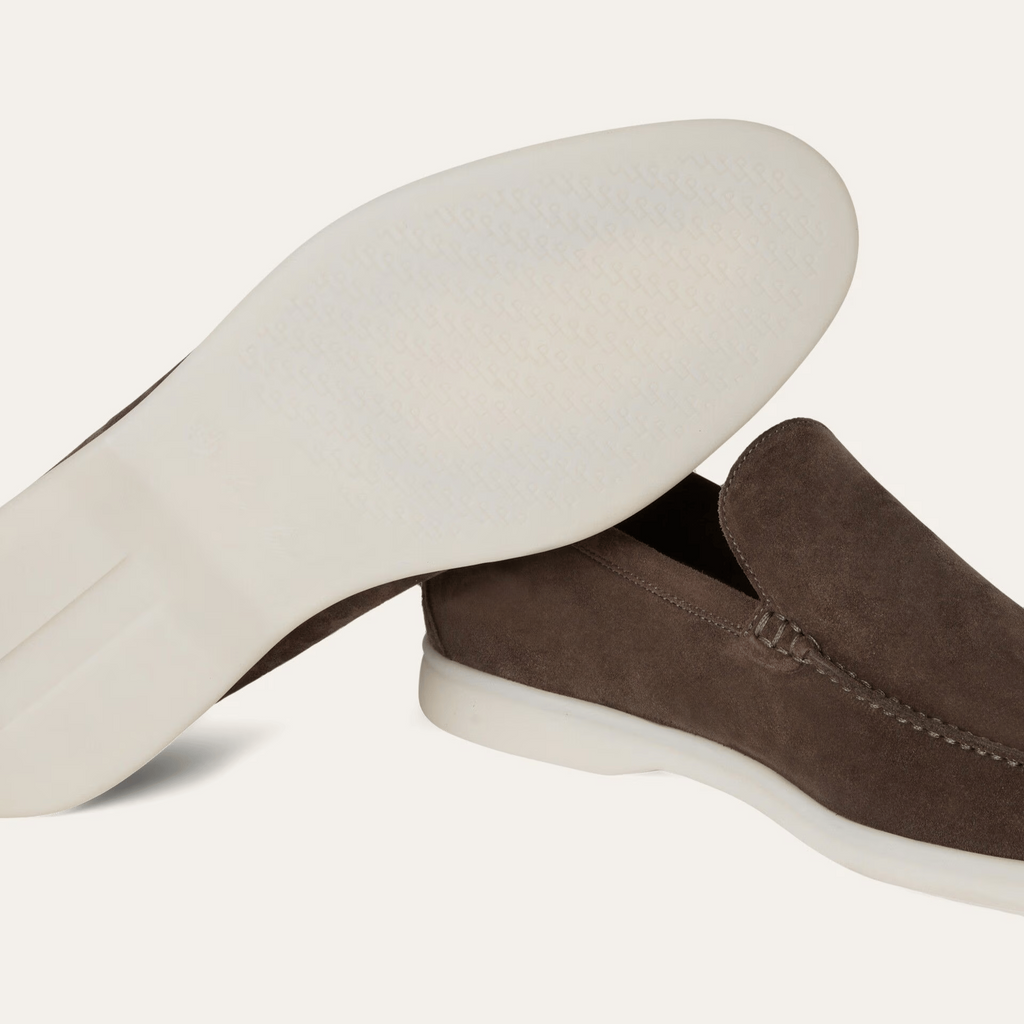 Loro Piana Summer Walk Suede Loafers - Warm Gray (MD84)