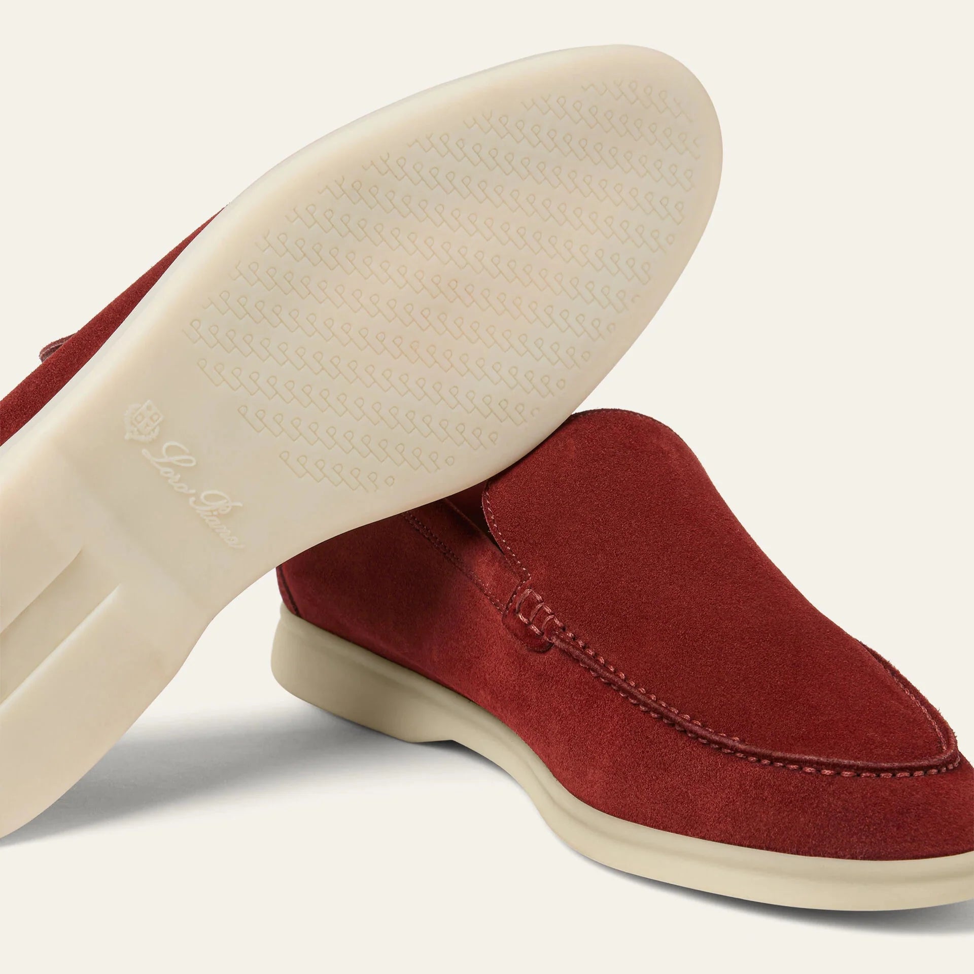 Loro Piana Summer Walk Suede Loafers - Dried Red (R0DV)