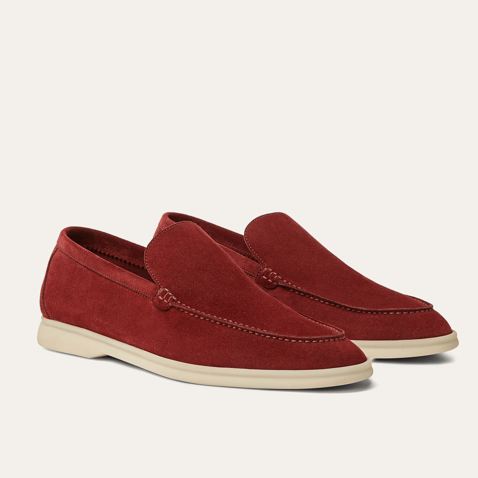 Loro Piana Summer Walk Suede Loafers - Dried Red (R0DV)