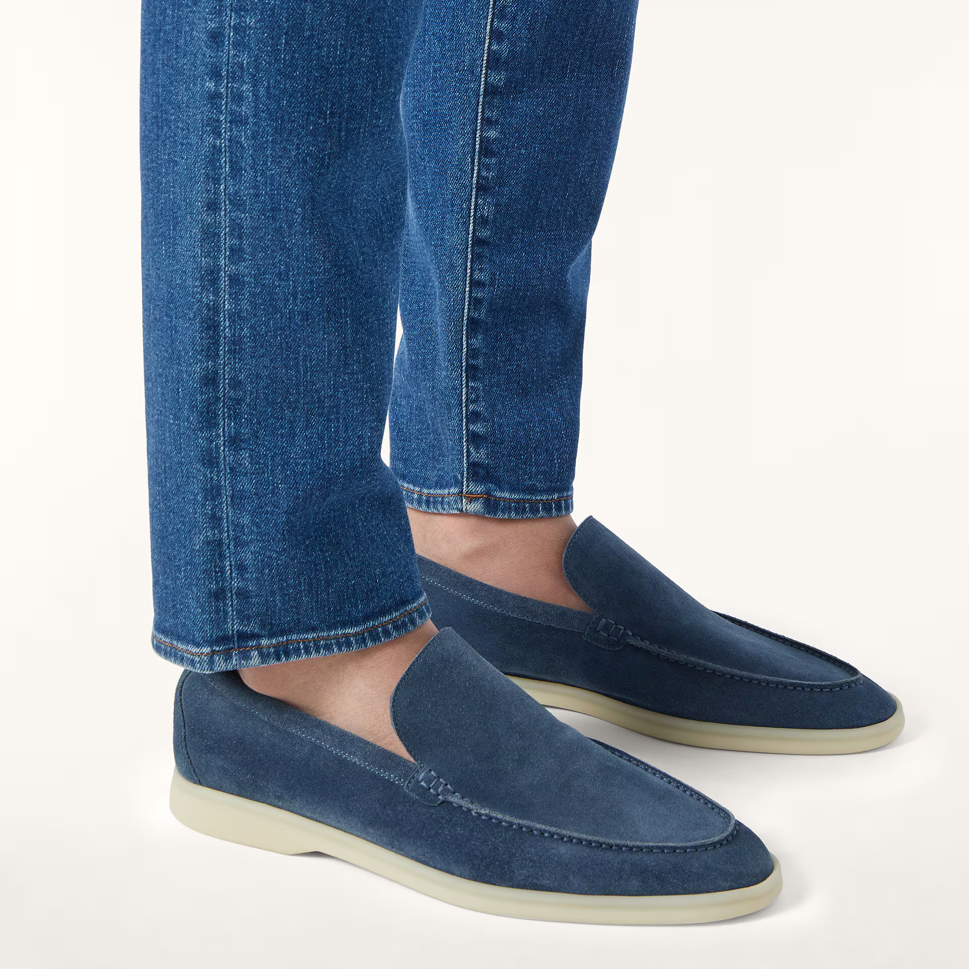 Loro Piana Summer Walk Suede Loafers - Black Figs (W1CQ)