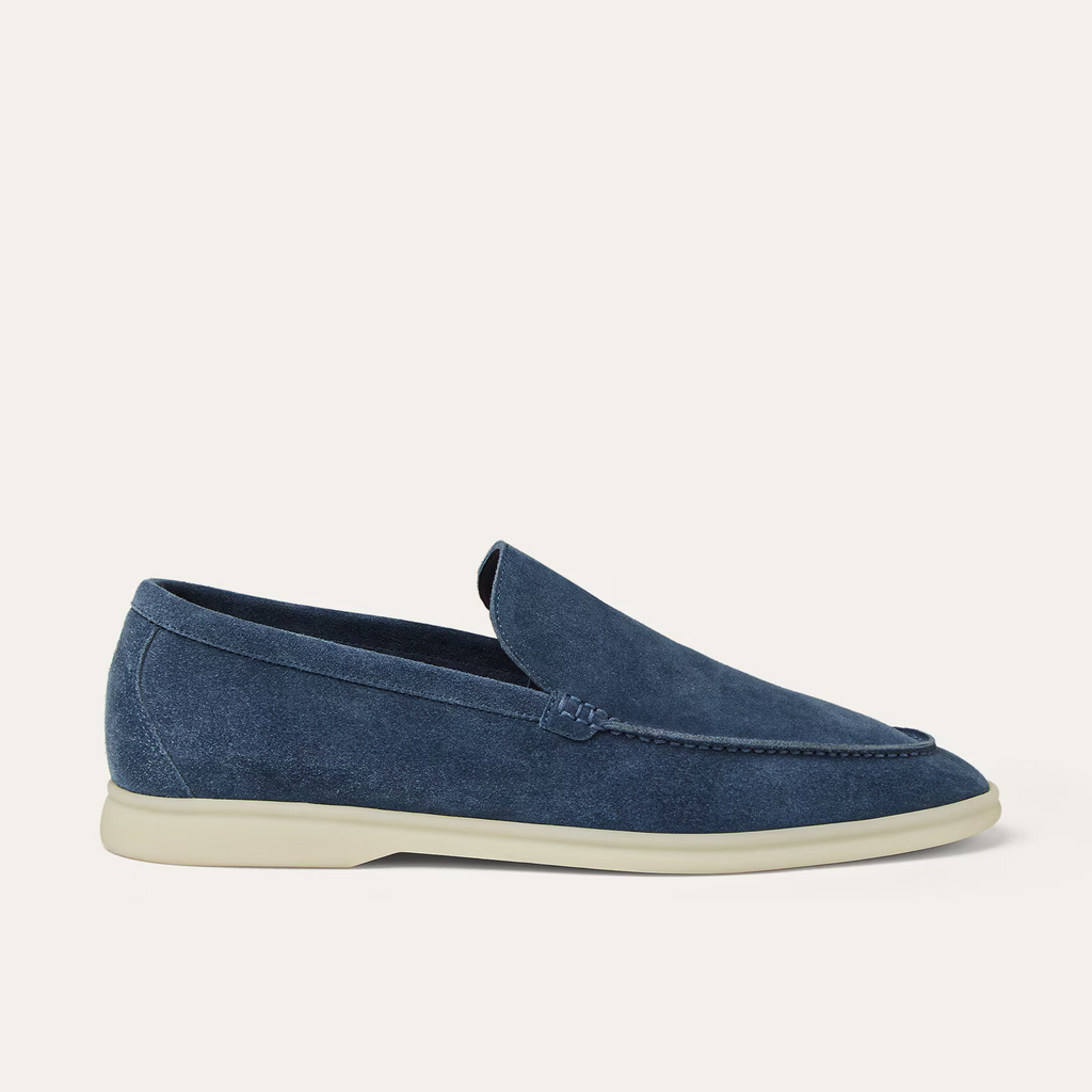 Loro Piana Summer Walk Suede Loafers - Black Figs (W1CQ)