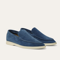 Loro Piana Summer Walk Suede Loafers - Black Figs (W1CQ)