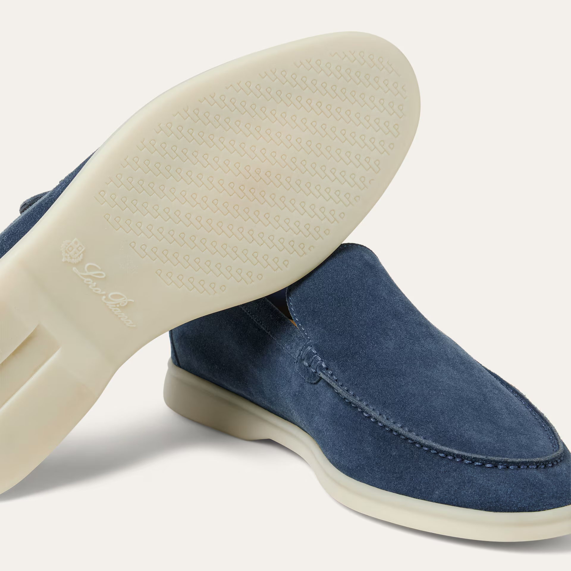 Loro Piana Summer Walk Suede Loafers - Black Figs (W1CQ)