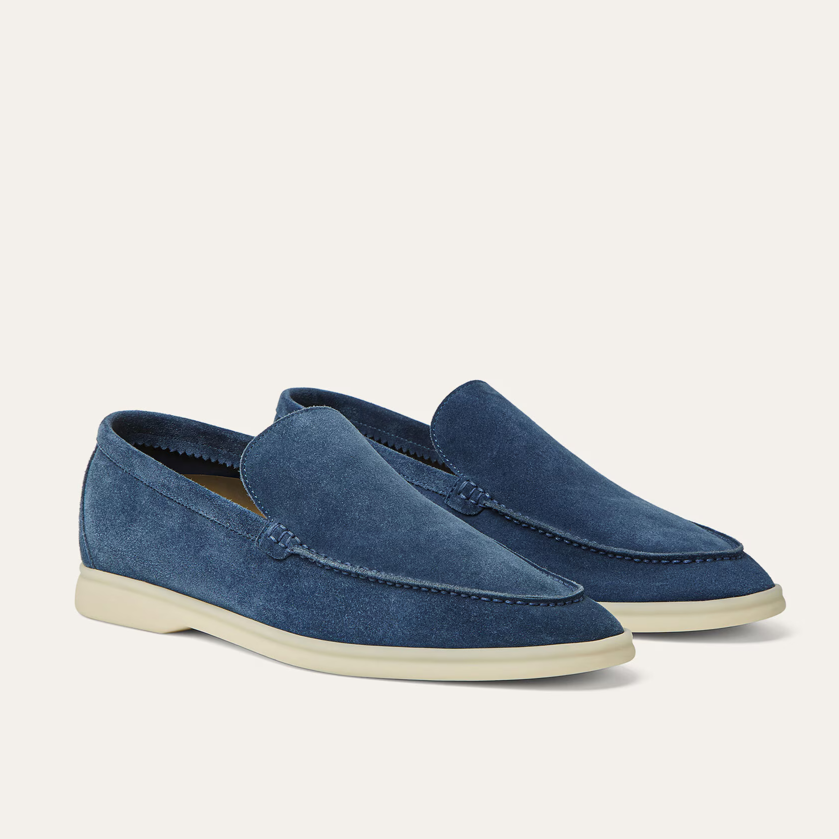 Loro Piana Summer Walk Suede Loafers - Classic Blue