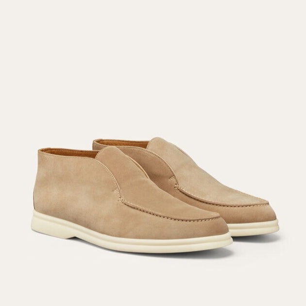 Loro Piana Open Walk Suede Ankle Boots - Goatskin Sandstone