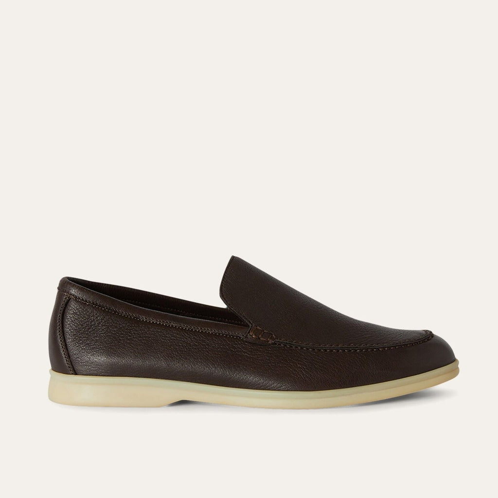 Loro Piana Summer Walk Elk Leather Loafers - Very Dark Brown (H027)