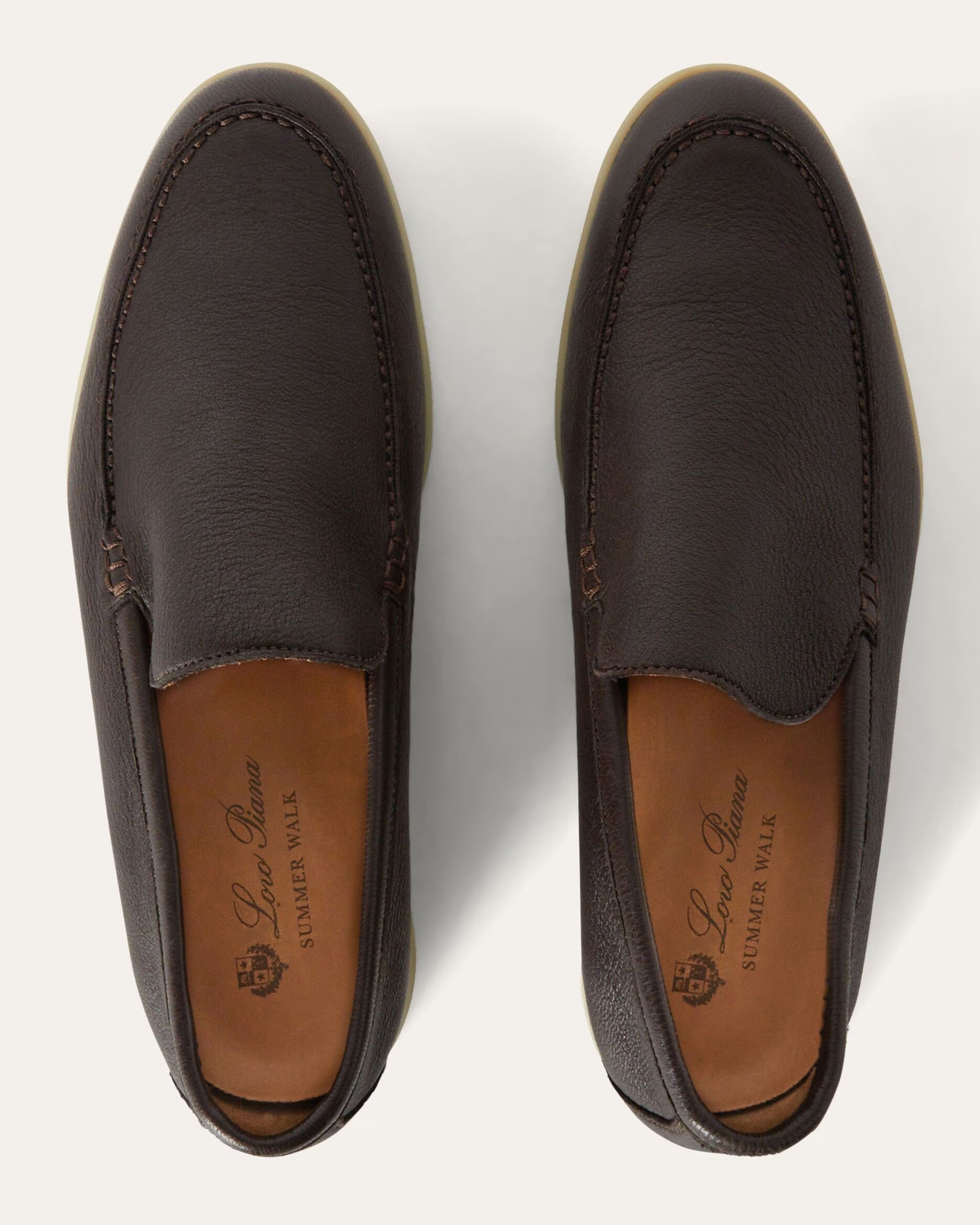 Loro Piana Summer Walk Elk Leather Loafers -  Very Dark Brown (H027)