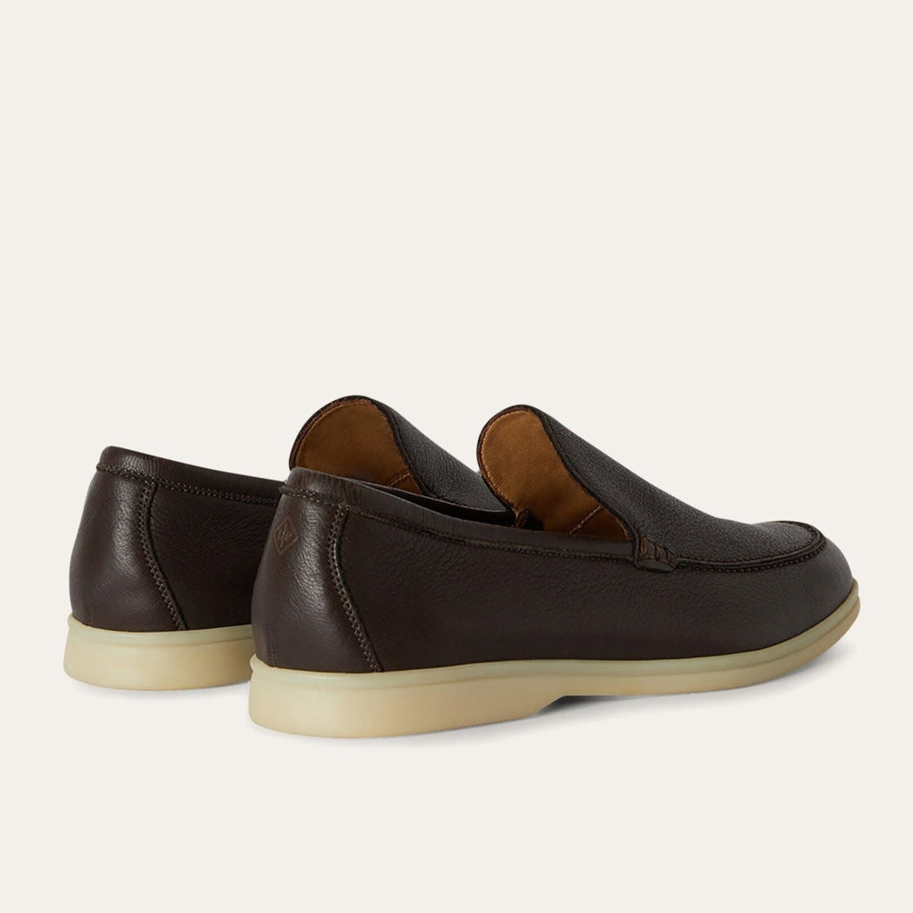 Loro Piana Summer Walk Elk Leather Loafers - Very Dark Brown (H027)