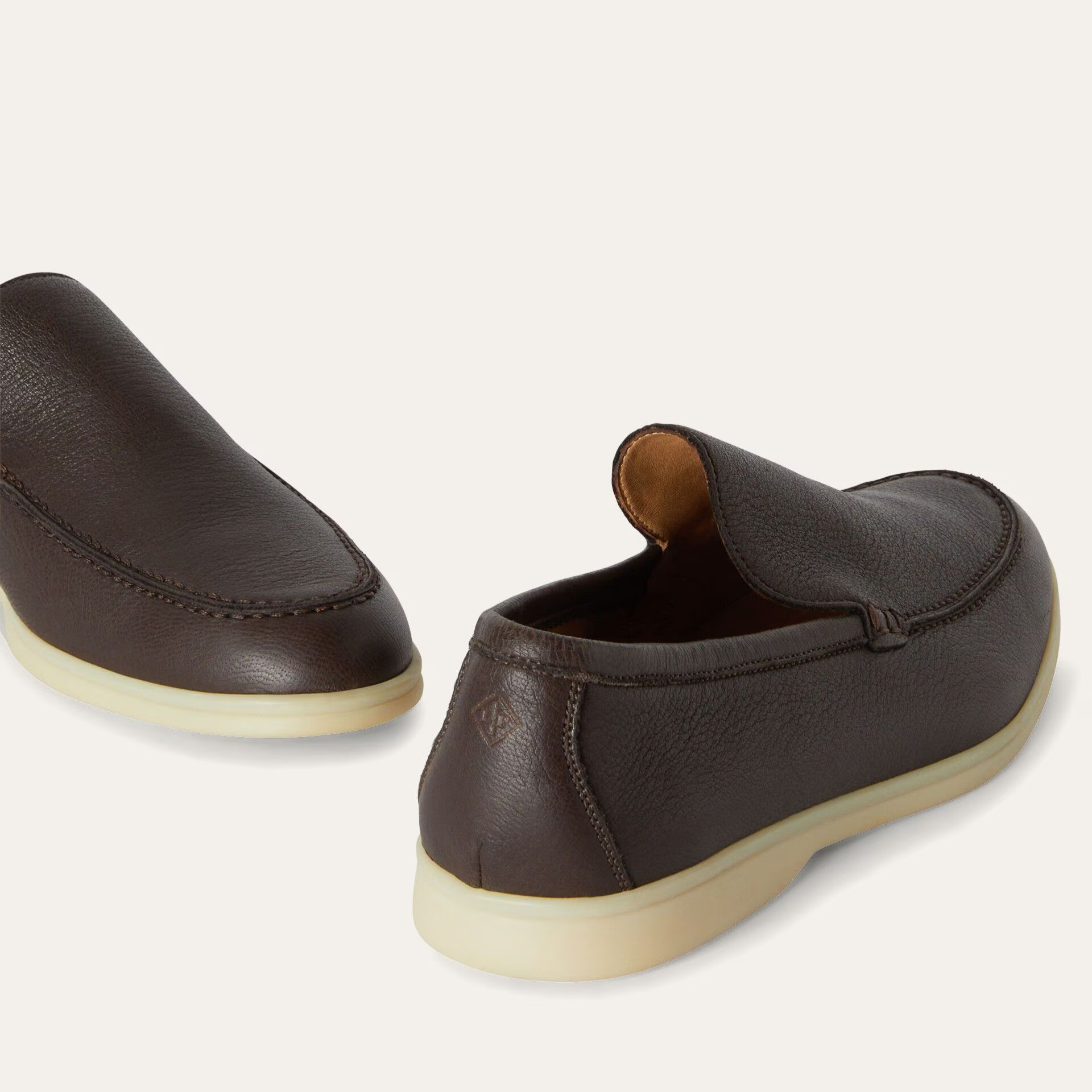 Loro Piana Summer Walk Elk Leather Loafers - Very Dark Brown (H027)