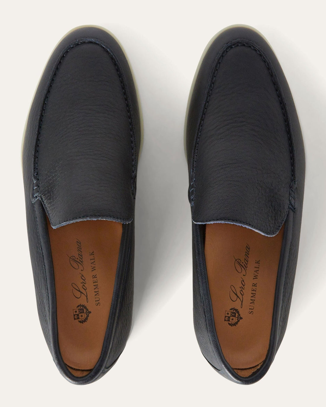 Loro Piana Summer Walk Elk Leather Loafers - Navy Blue (W000)