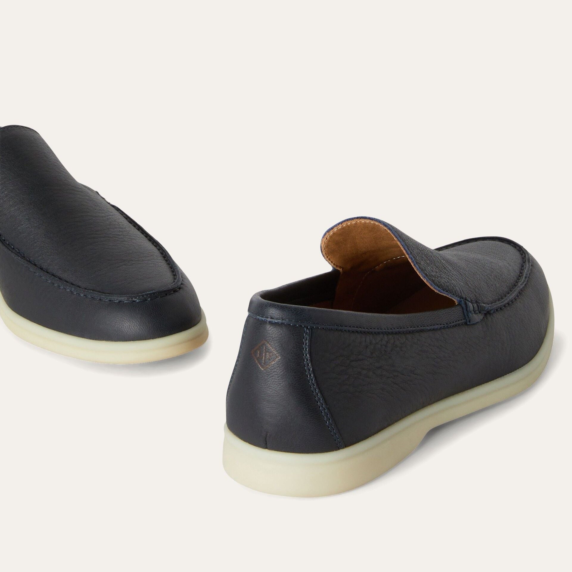 Loro Piana Summer Walk Elk Leather Loafers - Navy Blue (W000)