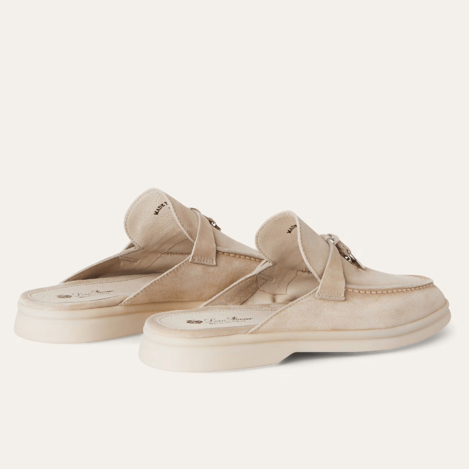 Loro Piana Babouche Charms Walk Suede Loafer - Linen (D746)