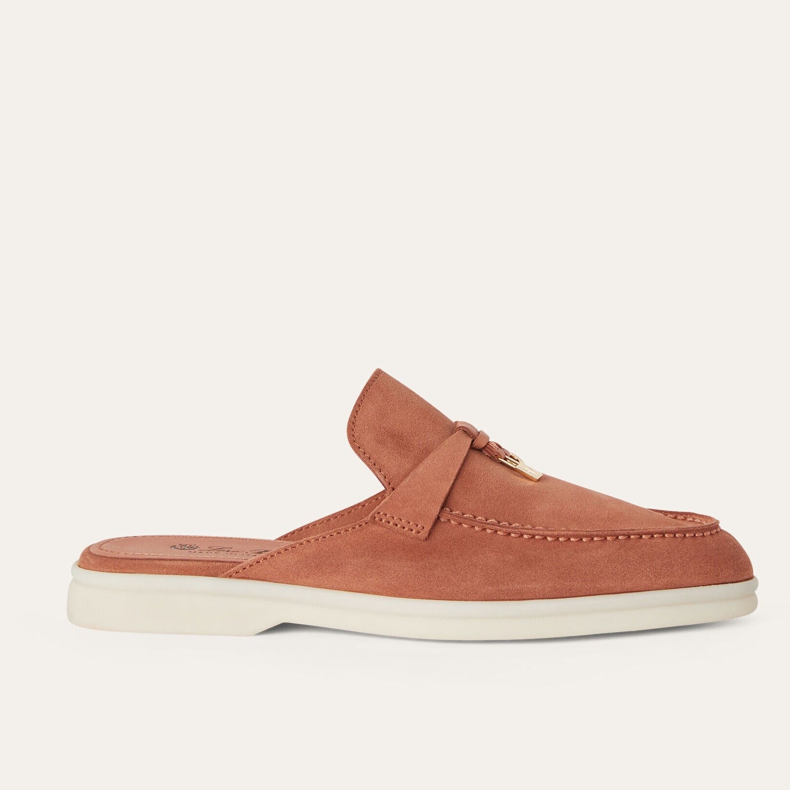 Loro Piana Babouche Charms Walk Suede Loafers - Dusty Orange (L0BF)