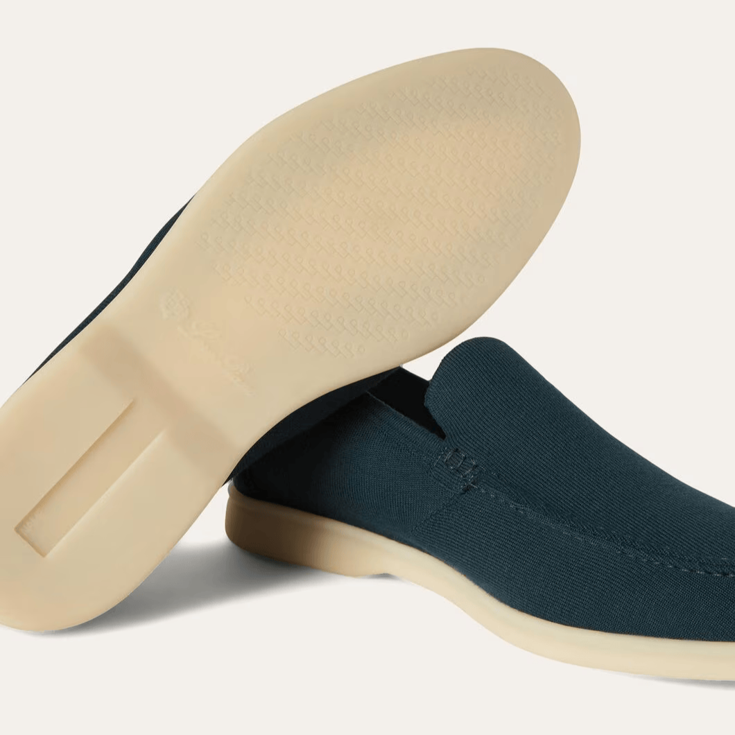 Loro Piana Summer Knitted Walk Wish® Wool Loafers - Petroleum Green