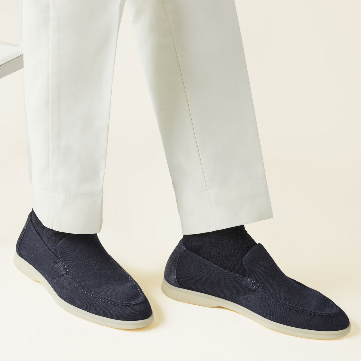 Loro Piana Summer Knitted Walk Wish® Wool Loafers -  Navy Blue (W000)