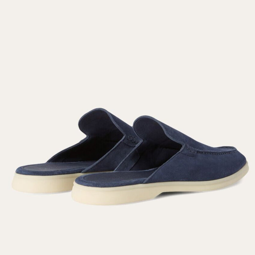 Loro Piana Babouche Walk Suede Slippers -  Racing Blue (003)