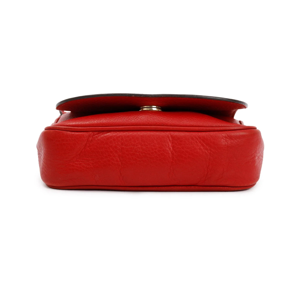 Gucci Soho Leather Flap Chain Shoulder Bag – Red