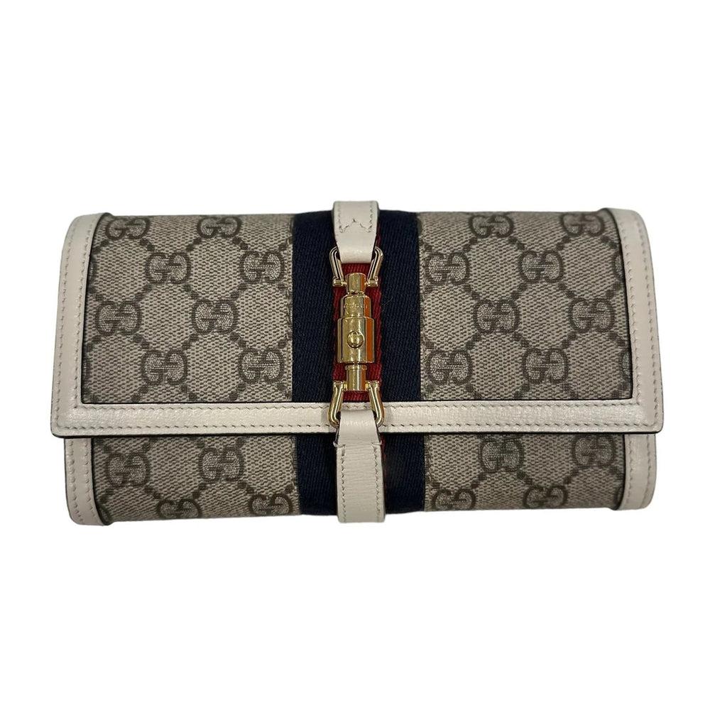 Gucci GG Supreme Jackie 1961 Chain Wallet – Beige