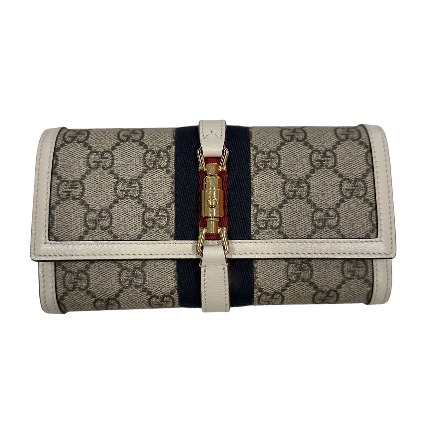 Gucci GG Supreme Jackie 1961 Chain Wallet – Beige