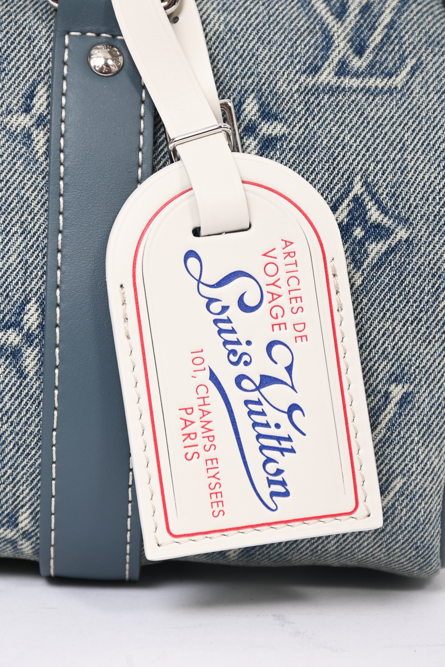 Louis Vuitton Keepall Bandoulière 25 Washed Denim Duffle Bag - Blue