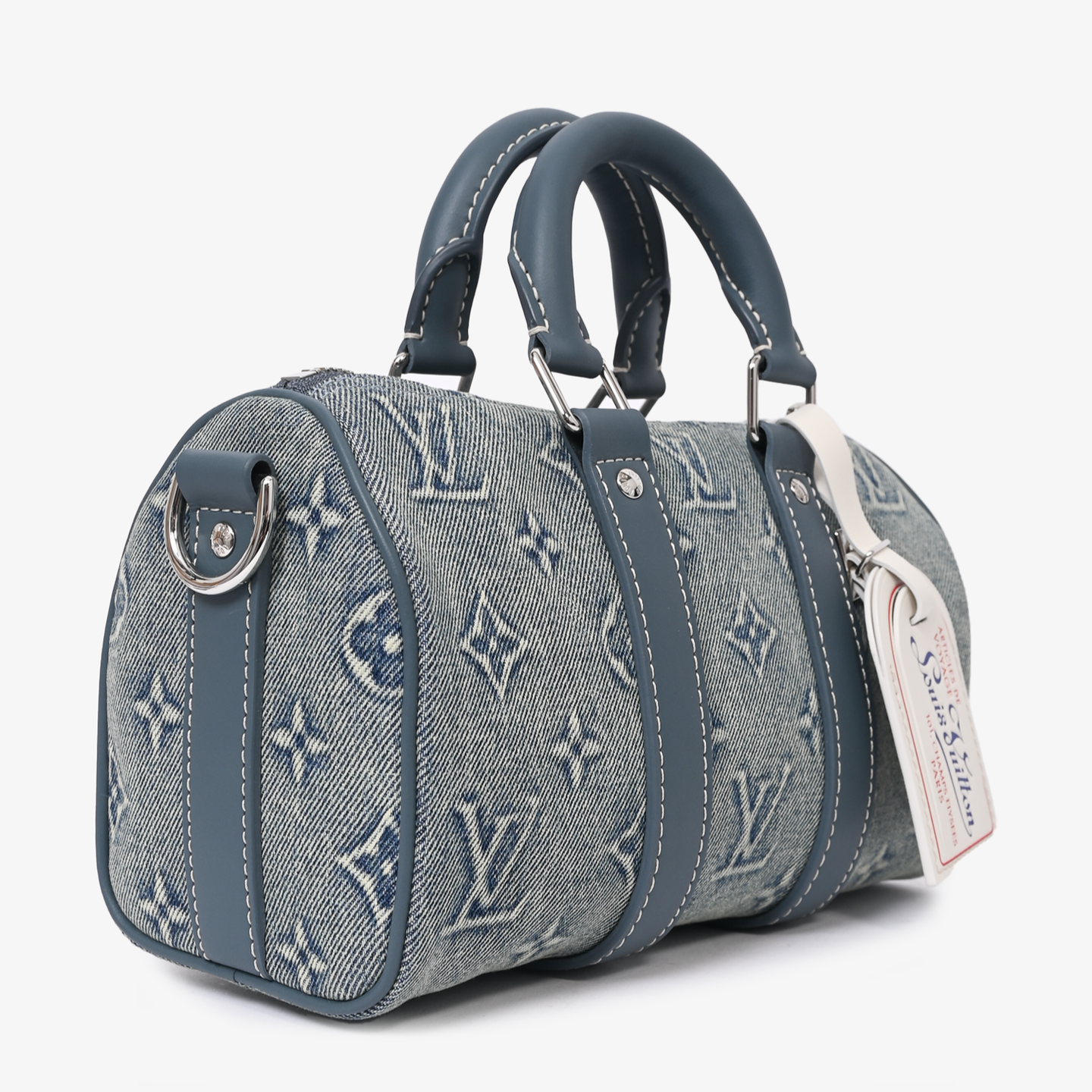 Louis Vuitton Keepall Bandoulière 25 Washed Denim Duffle Bag - Blue