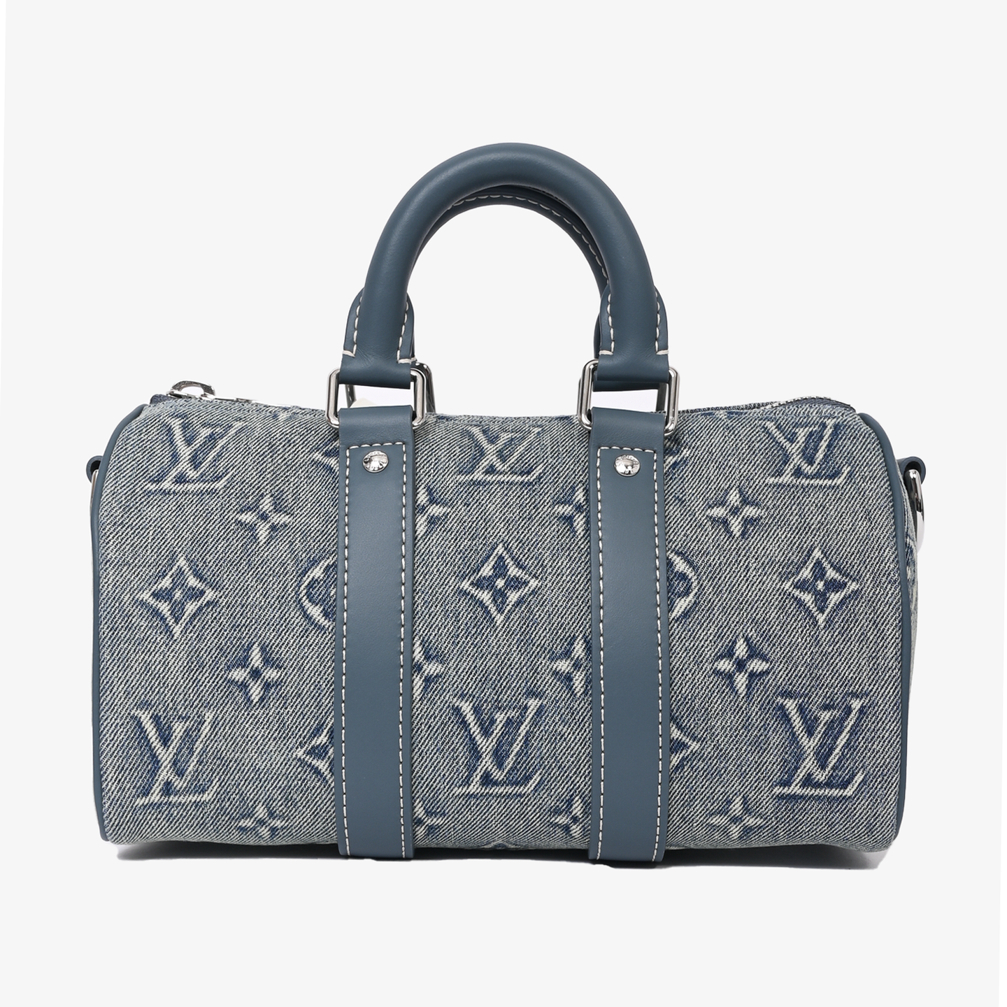 Louis Vuitton Keepall Bandoulière 25 Washed Denim Duffle Bag - Blue