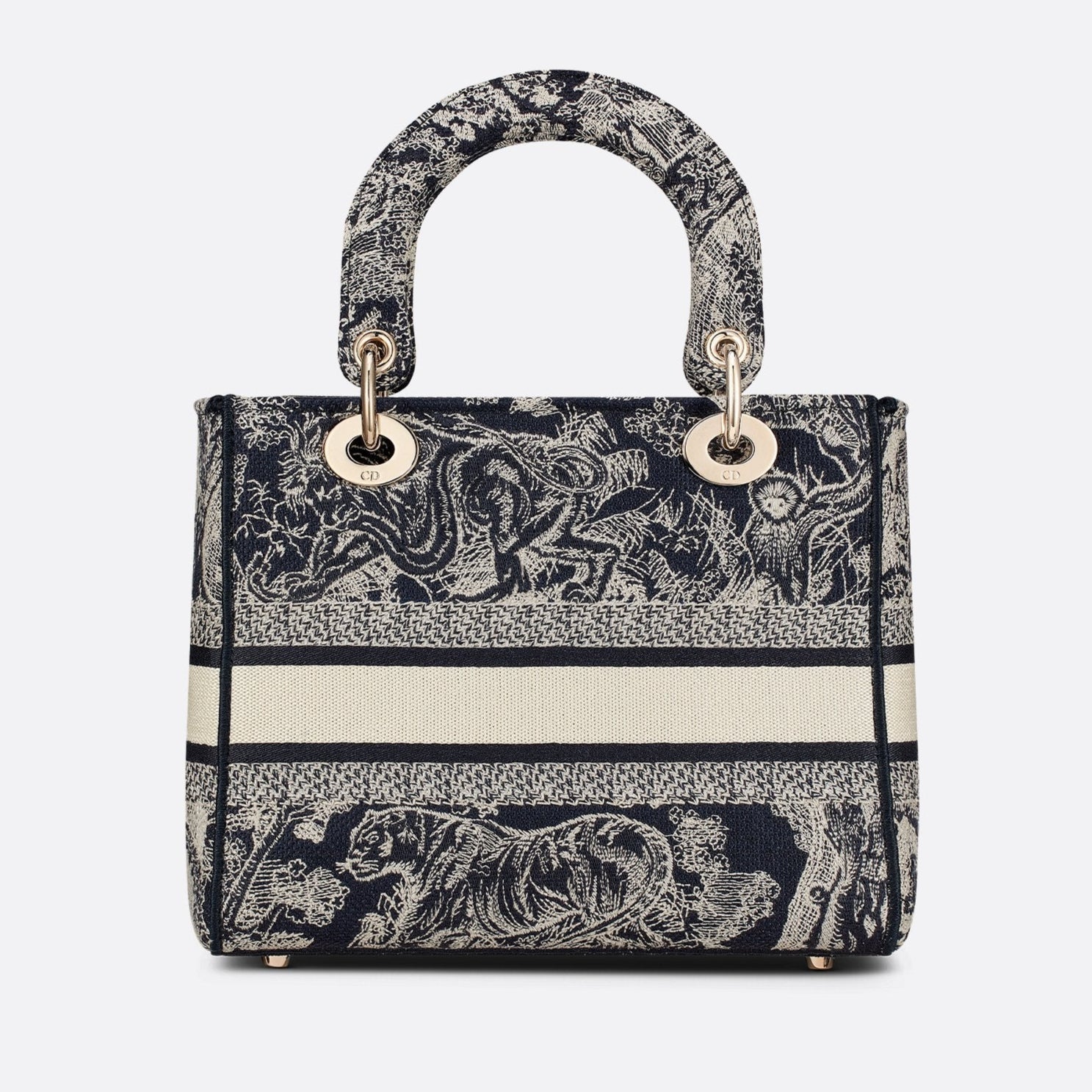 Dior Medium Lady D-Lite Reverse Embroidery Bag - Blue Toile de Jouy